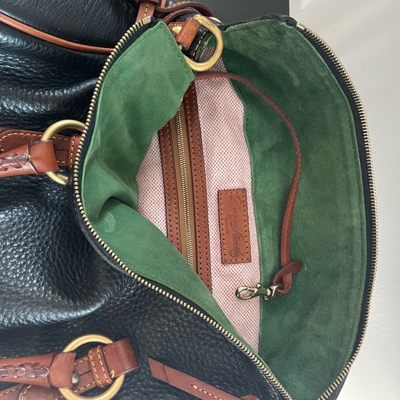 Dooney & Bourke Pebble Grain Large Satchel - Black and Tan - Picture 5 of 10